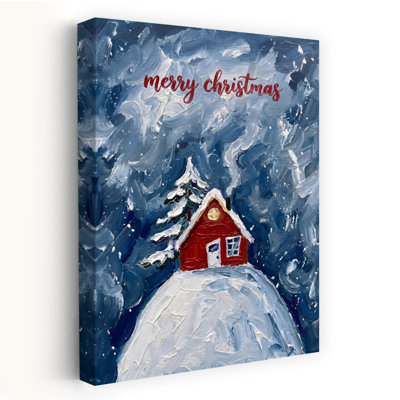 Joyeux Noël Cabane Abstraite Sapin de Noël Paysage Nature Affiche Murale