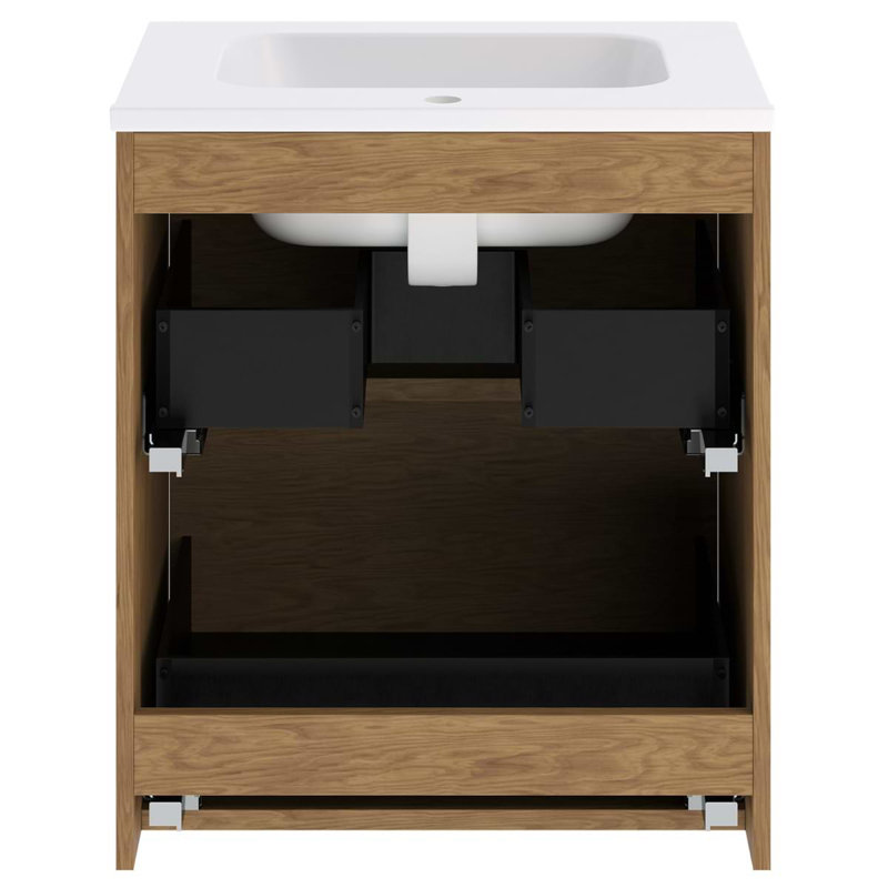 Kora 24.02" Wall Mounted Single Bathroom Vanity with Top, Gold