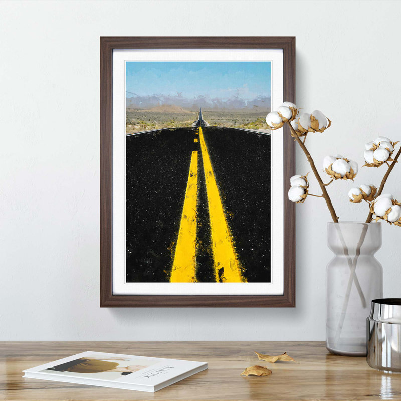 Horizon of Nevada in Abstract - Picture Frame Graphic Art Print, 36cm H x 27cm W x 2cm D, Walnut Framed