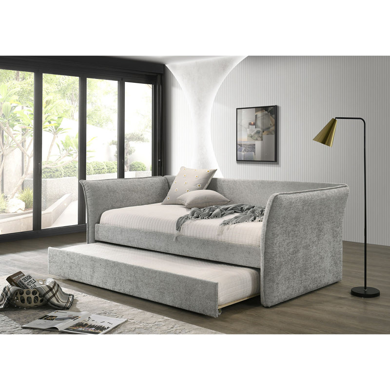 Lit de jour avec couchette, gris, Gris