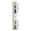 Tall Bathroom Cabinet with Toilet Paper Holder and 2 Magnetic Door, Slim Freestanding Bathroom Storage Cabinet with Adjustable Shelves and Drawers, White