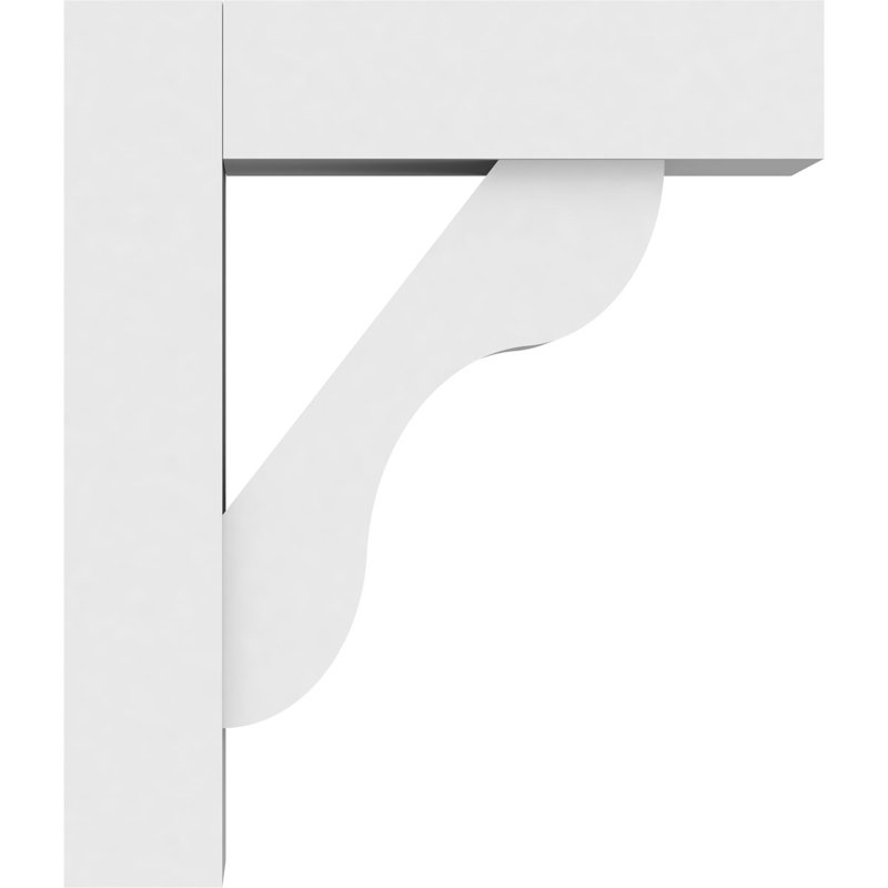 Support standard en PVC de qualité architecturale avec extrémités en bloc Carmel, H 14 po x l 5 po x P 12 po