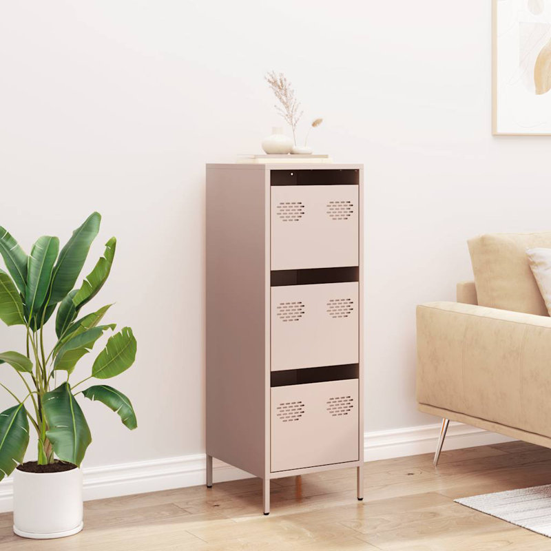 Batdorf Steel Highboard Accent Chest, Antique Pink/Pink