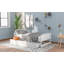 Lit plateforme simple avec deux tiroirs, blanc-118557611