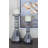 Glass Handmade Bubble Pillar Decorative Gray Candle Holder Set
