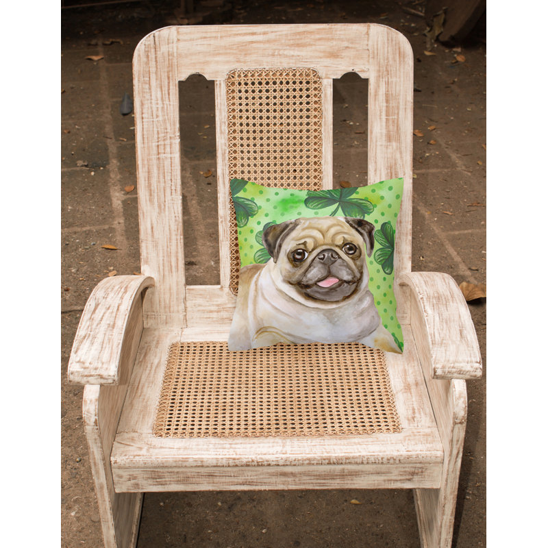 Coussin intérieur/extérieur st patrick, 18 po x 18 po, Fug Pug