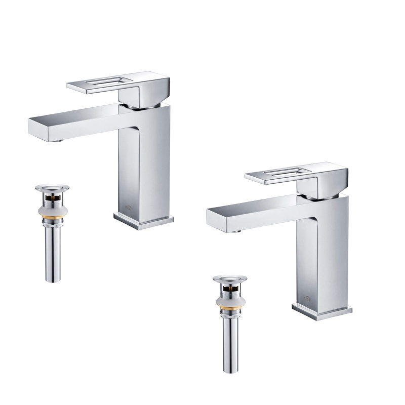 Cube Single-Hole Single-handle Bathroom Faucet, Chrome, Yes