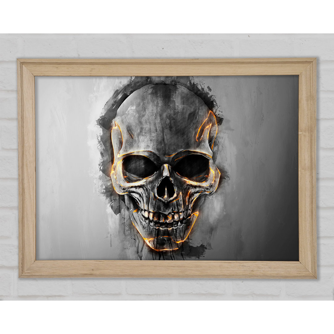 Fire Skull 1 Gerahmter Druck Wandkunst