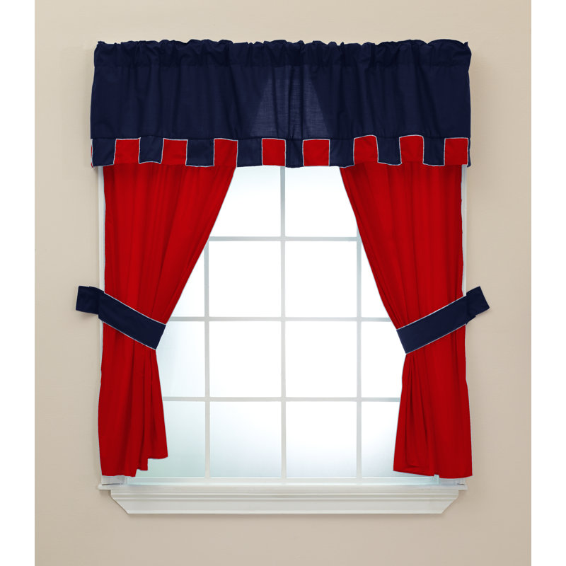 Izzo Cotton Blend Kitchen Curtain, Red