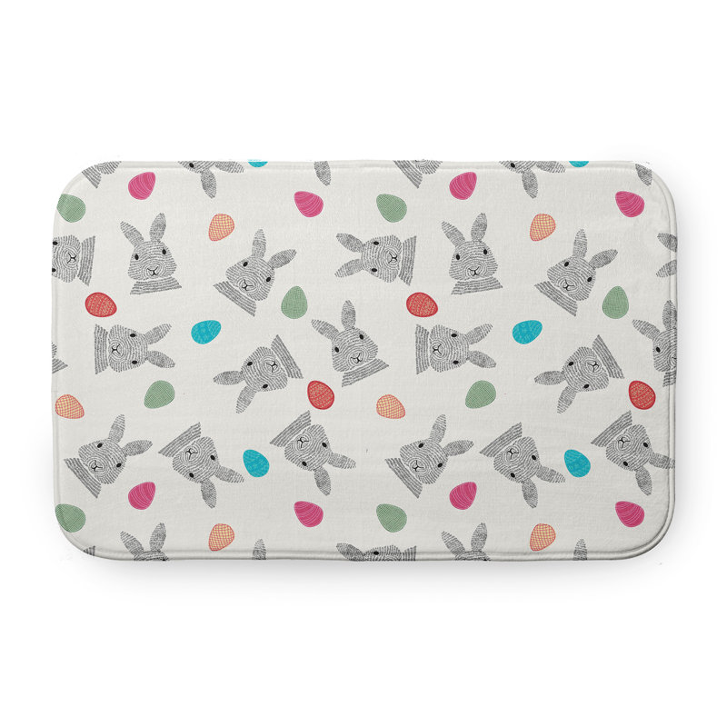 Tapis de bain Brieya, L 17 po x L 24 po, Blanc