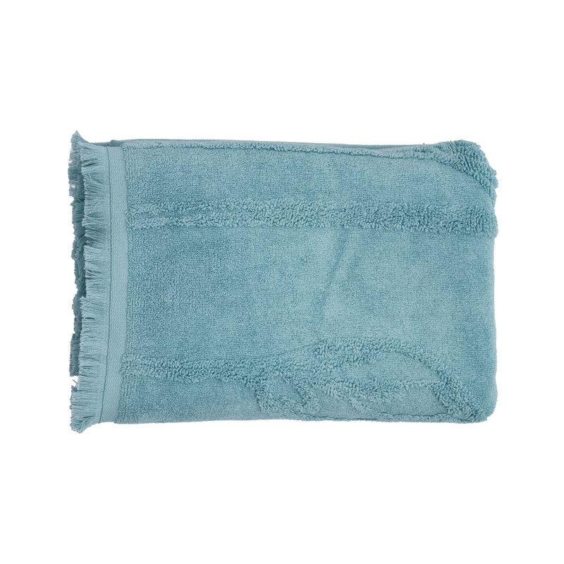Abdouallah Plush Jacquard Bath Towel, Light Green