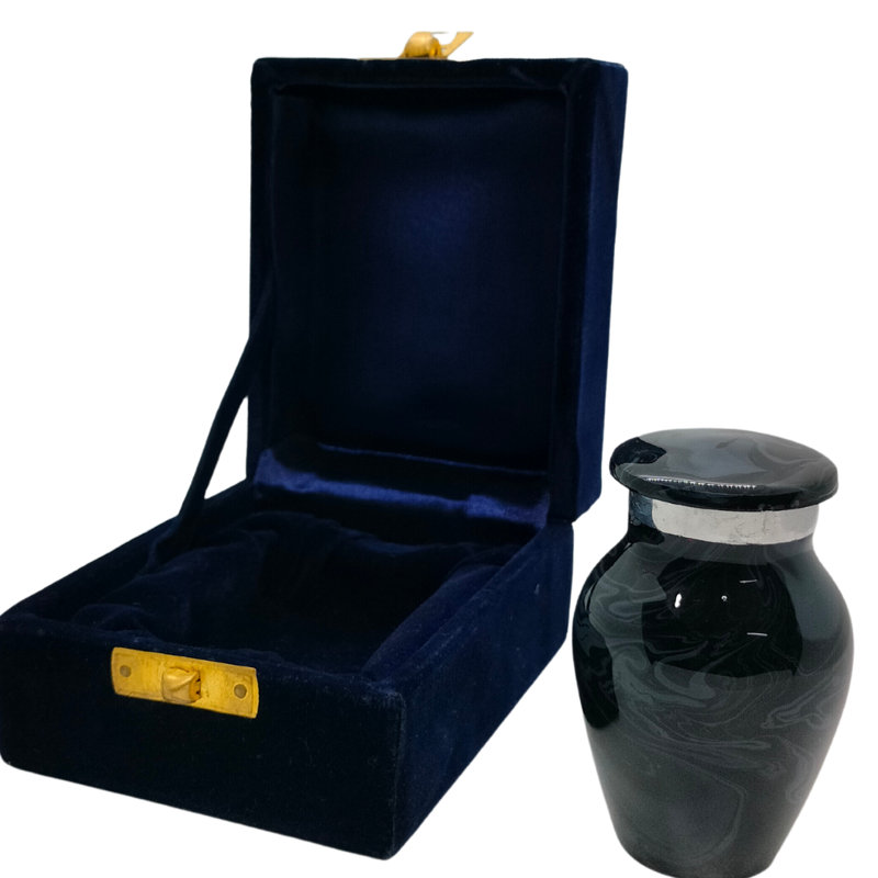 Romeka Handmade Sand Marble Finish Keepsake, Black