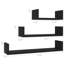 Ensemble de 3 tablettes murales Erric, cadre en faux bois noir, 12,18,24 po-118032544