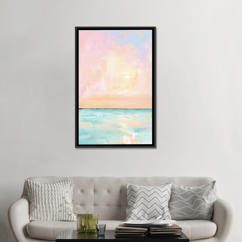 «Pastel Florida Sunset», reproduction d'art sur toile encadrée, H 48 po x l 32 po, Toile à cadre flottant sans passe-partout