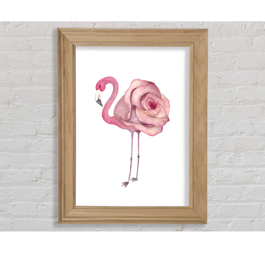 Rosa Flamingo Rose - Einzelner Bilderrahmen Kunstdrucke