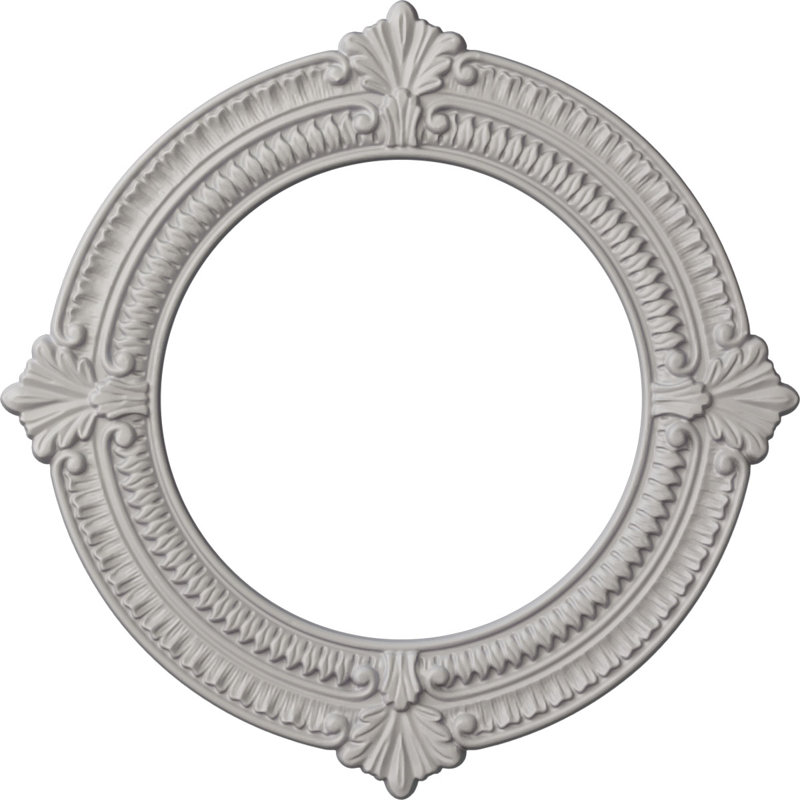 Médaillon de plafond Endurathane Benson, P 13 1/8 po x P 8 po x P 5/8 po (convient aux auvents jusqu'à 8 po), fini blanc ultra pur peint à la main