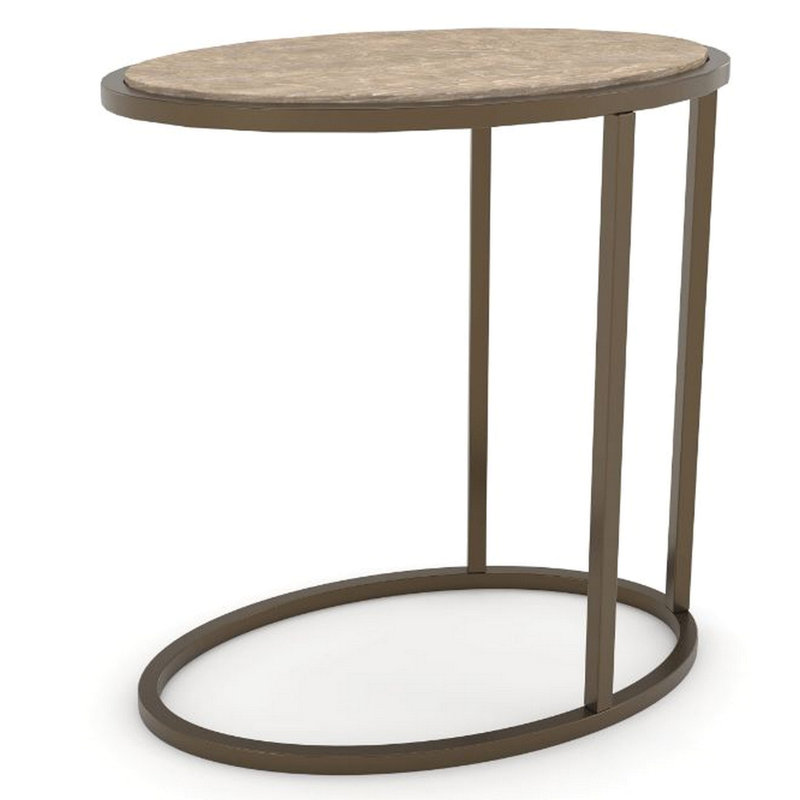 Table de chevet en métal / bois - Caramel
