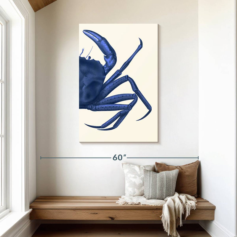 Crabe Brampt contrastant en bleu marine B, H 45 po x l 30 po