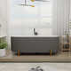 Colour 67" L x 31" W Fluted Freestanding Soaking Acrylic Bathtub with Chrome Drain and Overflow