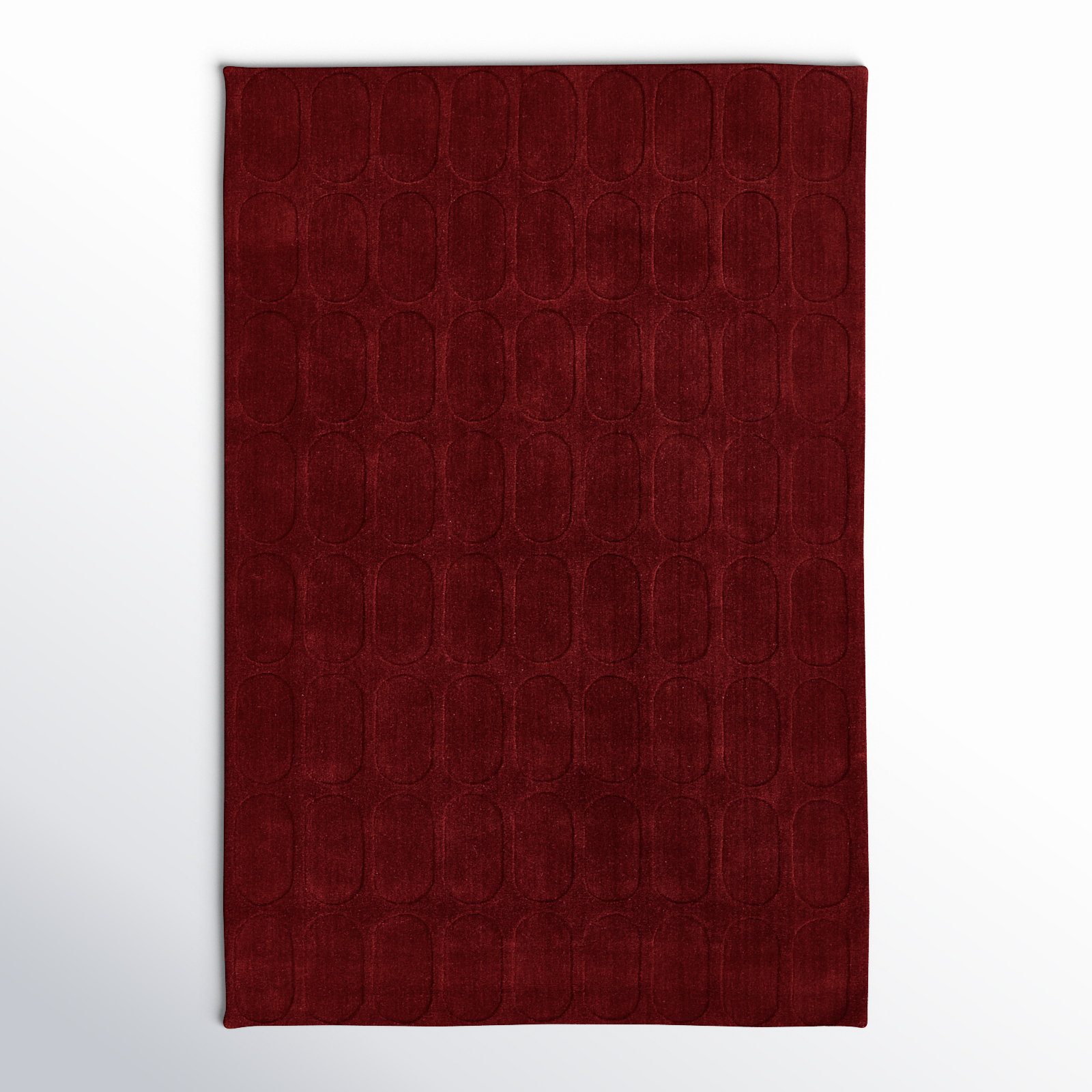  Contour Hand Loomed Wool Geometric Burgundy Area Rug, Rectangle 9' x 12'