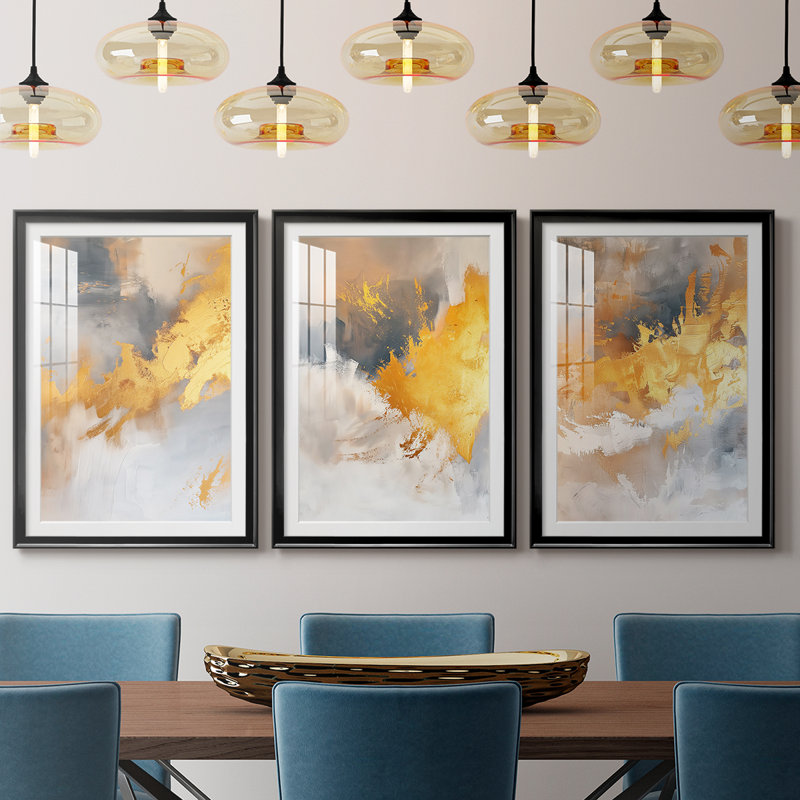 ABSTRACT Series CDxxxi - Impression encadrée sur mesure de qualité supérieure - 3 pièces, H 15 po x l 19 po