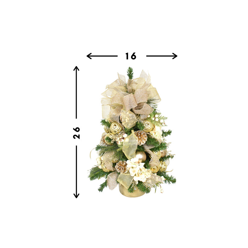 White And Gold Holiday Tree, 2, Gold