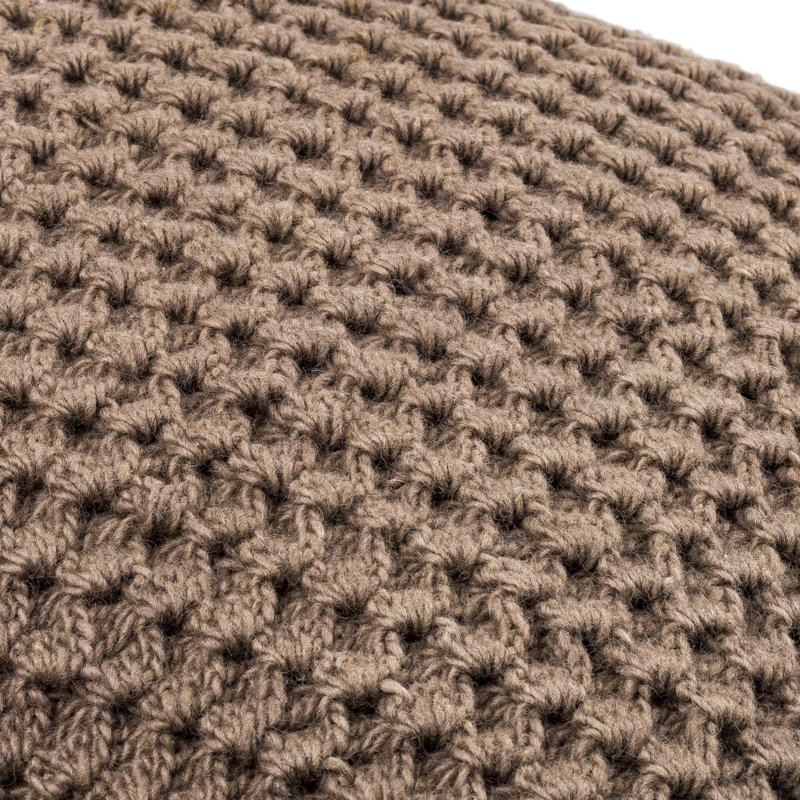 Makrome Wool Blend Reversible Pillow Cover, 22"H x 22"W, Brown