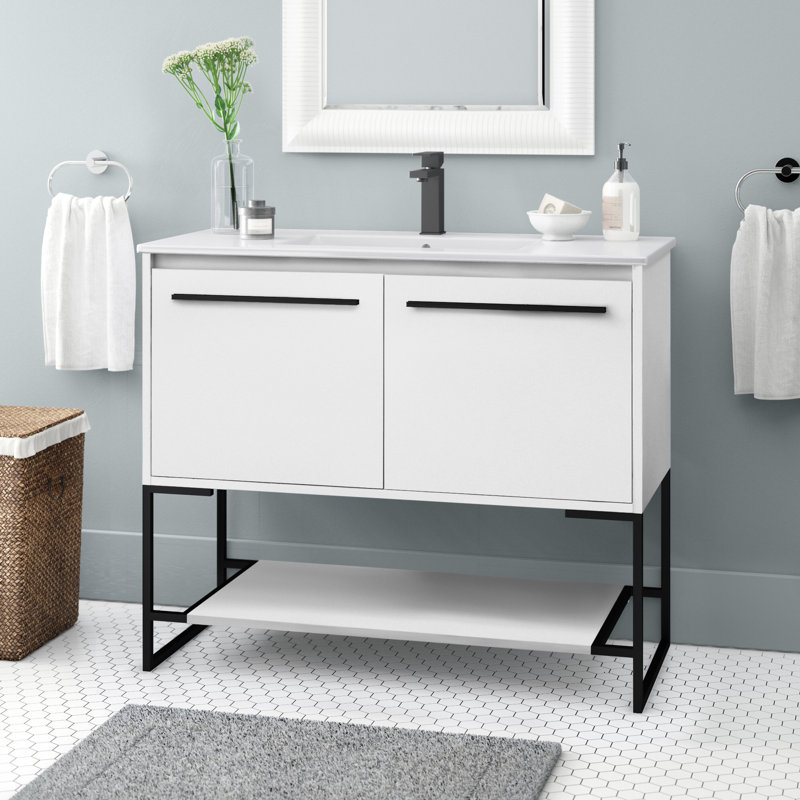 Ensemble de meuble-lavabo simple 40 po Gerard, Gris béton