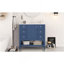 Meuble-lavabo 36 po avec lavabo, une armoire et trois tiroirs, panneau de bois et panneau de fibres à densité moyenne, bleu -512310182