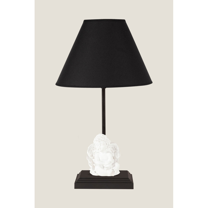 Lampe de table 16,5 po, Noir / blanc, Noir