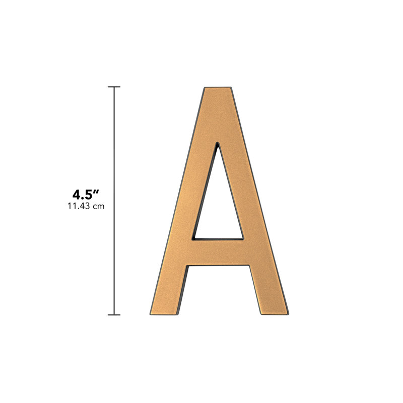 Stand-Off Modern 4,5 "lettre A, A, Noir et or