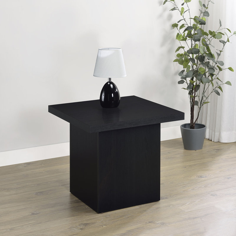 Square Engineered Laminate End Table In Black
