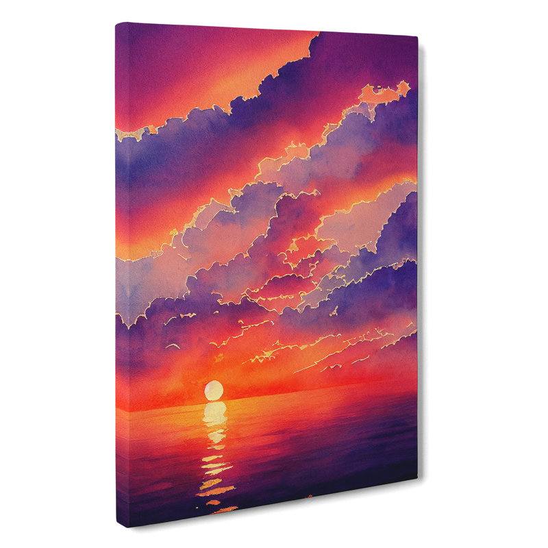 Imaginative Ocean Sunset - Wrapped Canvas, 76cm H x 50cm W x 3cm D