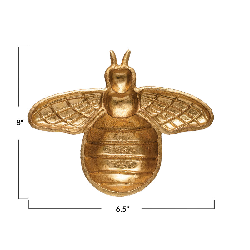 Gold Cast Iron Bee Decorative Dish