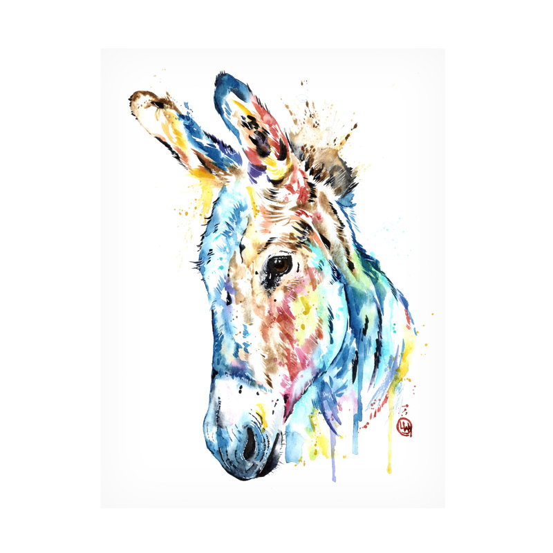 «Lisa Whitehouse Donkey», art sur toile, H 19 po x l 14 po