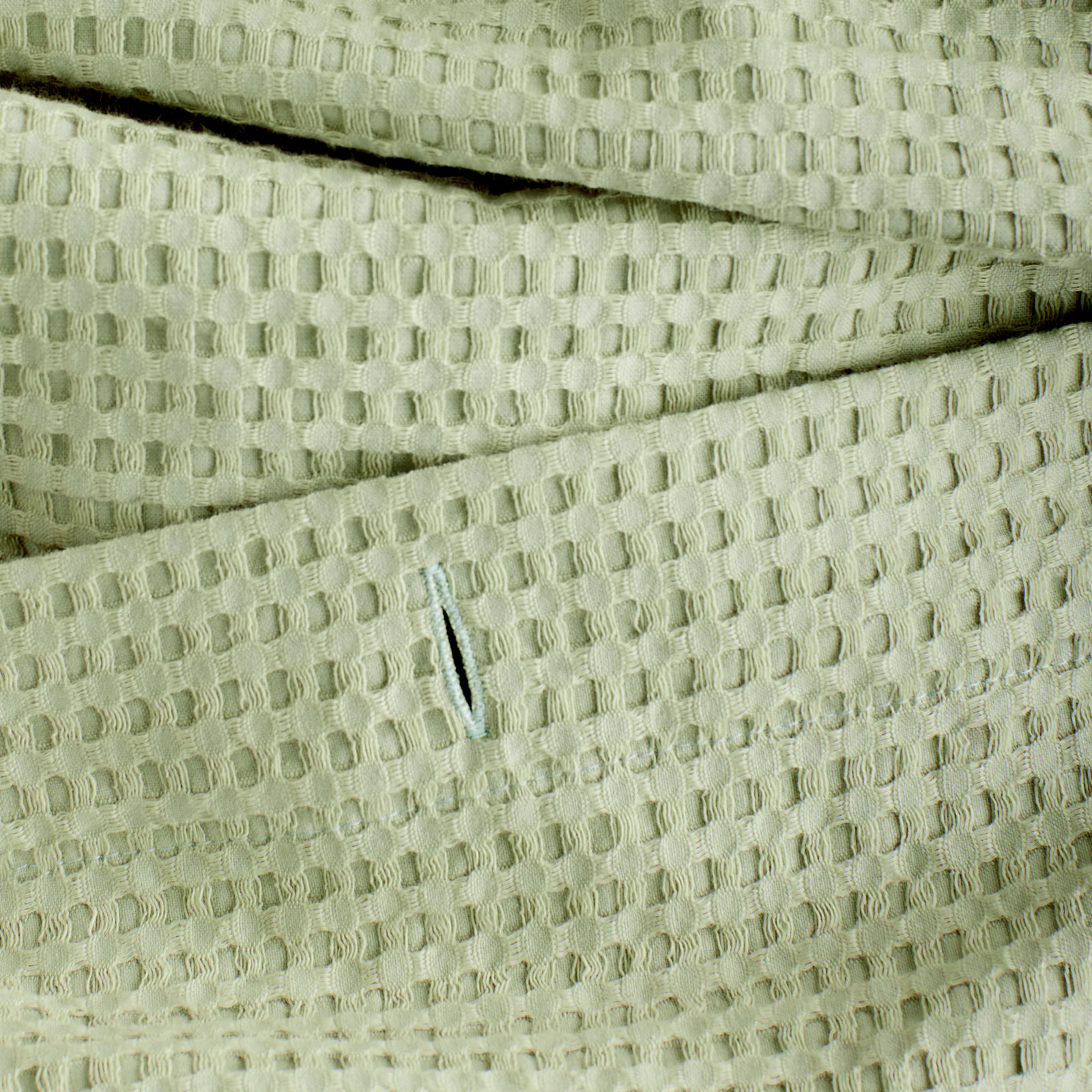 Felix Cotton Waffle Shower Curtain, Sage