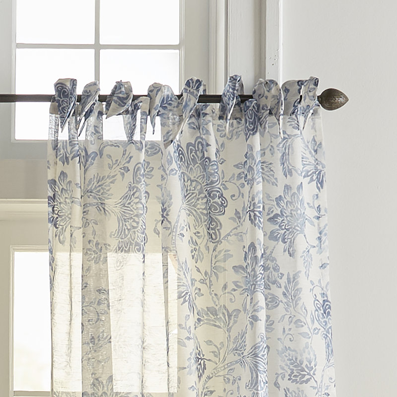 Arly Sheer Single Curtain Panel, Indigo, 52" W x 95" L