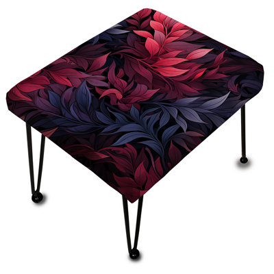 Crimson Twilight Moody Patterns - Repose-pieds rectangulaire floral