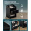 Bedside Table Set of 2 with LED Light, Bedside Cabinet with Charging Station, 1 Storage Drawer Nightstand for Bedroom, Living Room, 2 USB Port, 2 Outlets, Open Compartment-1881702698