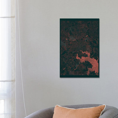 Baltimore Infrared Urban Blueprint Map by Hubert Roguski - Wrapped Canvas Gallery-Wrapped Canvas Giclée