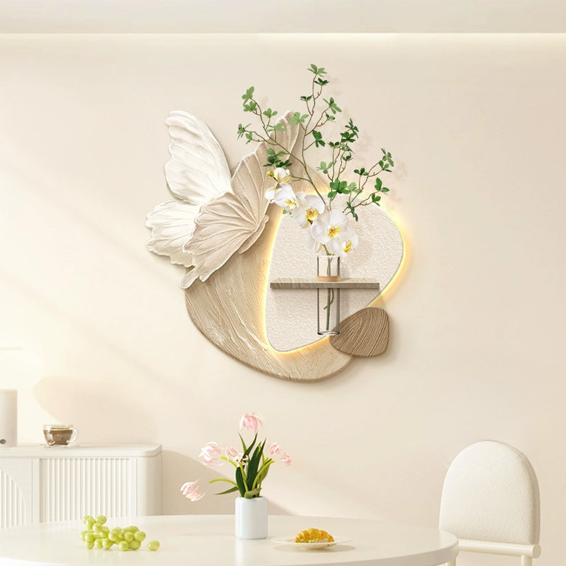White Free form Sandstone Wall art, 19.69" H x 19.69" W