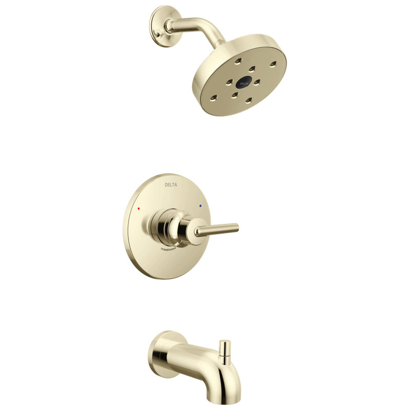 Trinsic 14 Series Single-Function H2Okinetic Bathtub and Shower Faucet Set, Polished Nickel Shower Head and Handle Valve Trim Kit, Polished Nickel (Valve Not Included)