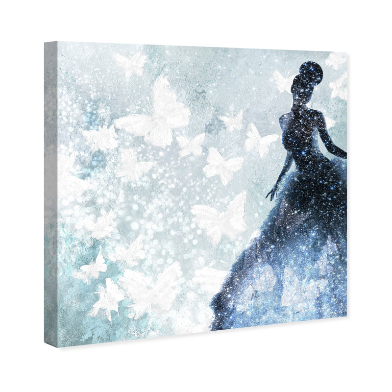 Butterfly Lady Blue - Impression sur toile, H 30 po x l 30 po, Toile tendue