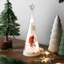 Décoration de Noël en forme de cône de Noël avec flocon de neige en verre givré - 9,5 po
