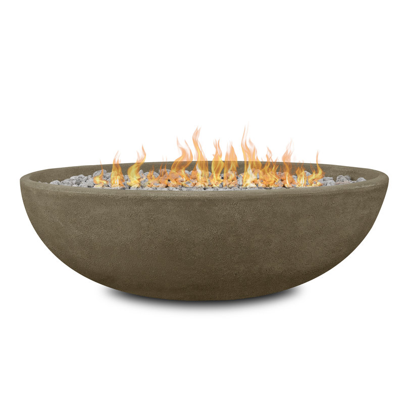 RIVERSIDE Oval Propane Fire Bowl by Real Flame, Glacier Gray, 15.25" H x 48.25" W x 28.25" D