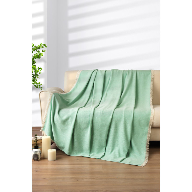 Jeté en coton Haika, Mint