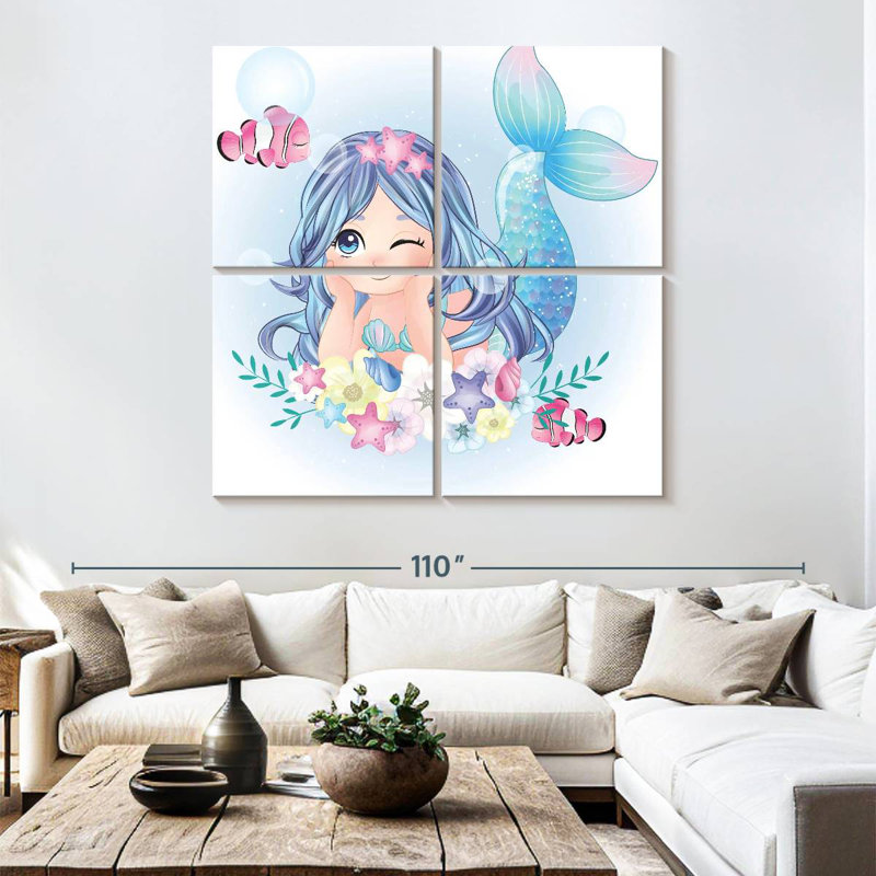 Kelan sirène florale, H 74 po x l 74 po