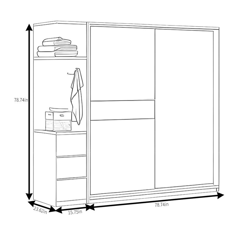 Matchett, H 78,74 po x l 94,49 po x P 23,62 po