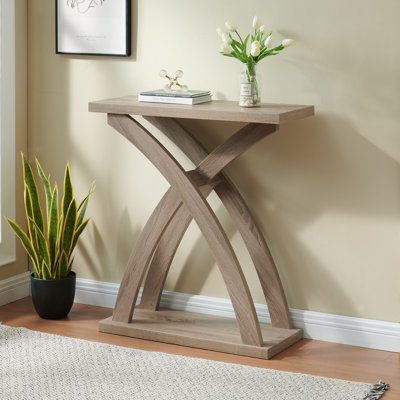 Hallway Entryway Foyer Front Door Console Table Curved Legs Dark Taupe Colour