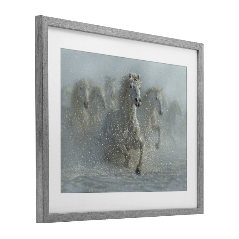 «Run Wild Horses Splashing», reproduction encadrée sous verre, conception de Collin Bogle, H 13 po x l 16 po